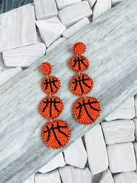 3 Tier Basketball Seed Bead Earrings