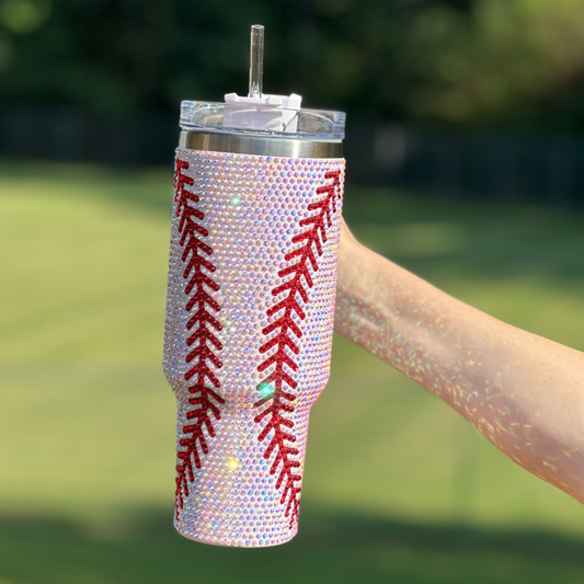 Rhinestone Baseball 40oz. Tumbler