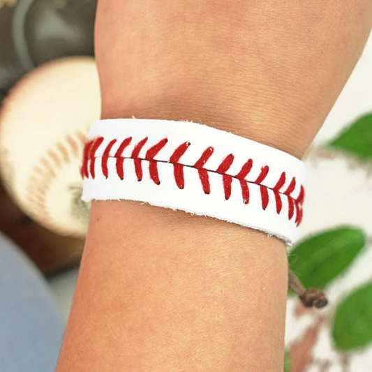 BASEBALL LEATHERETTE ADJUSTABLE BRACELET