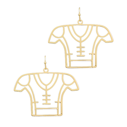 FOOTBALL JERSEY OUTLINE EARRINGS