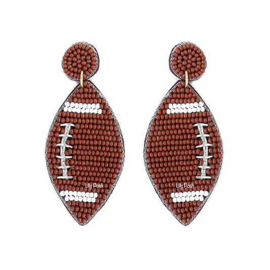 Football Seed Bead Earrings